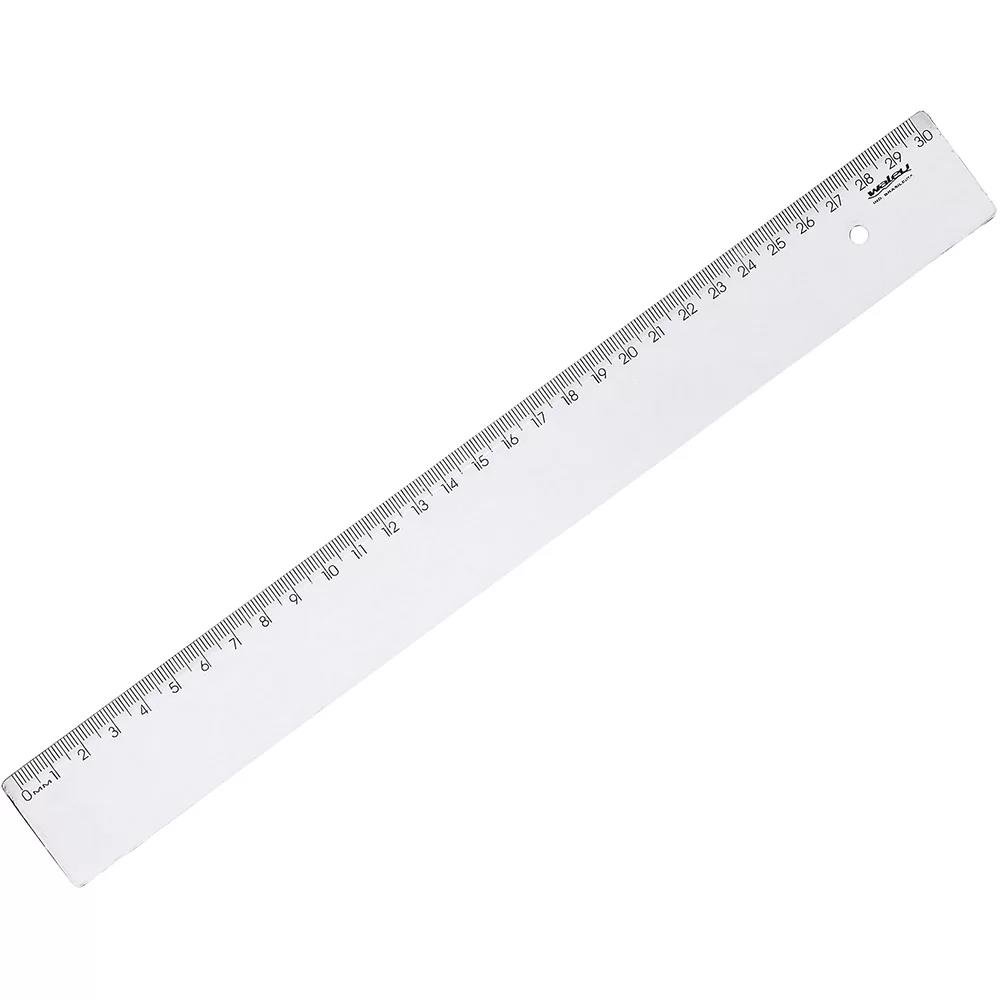 Regua Waleu 30cm Cristal Transparente