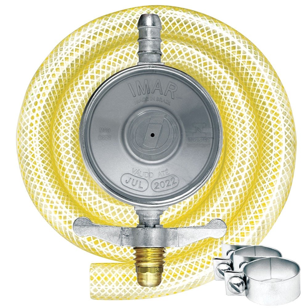 Regulador para Gás Imar 0727/02 - ABS,Médio, Cinza, 1Kg/H, com Mangueira 80cm