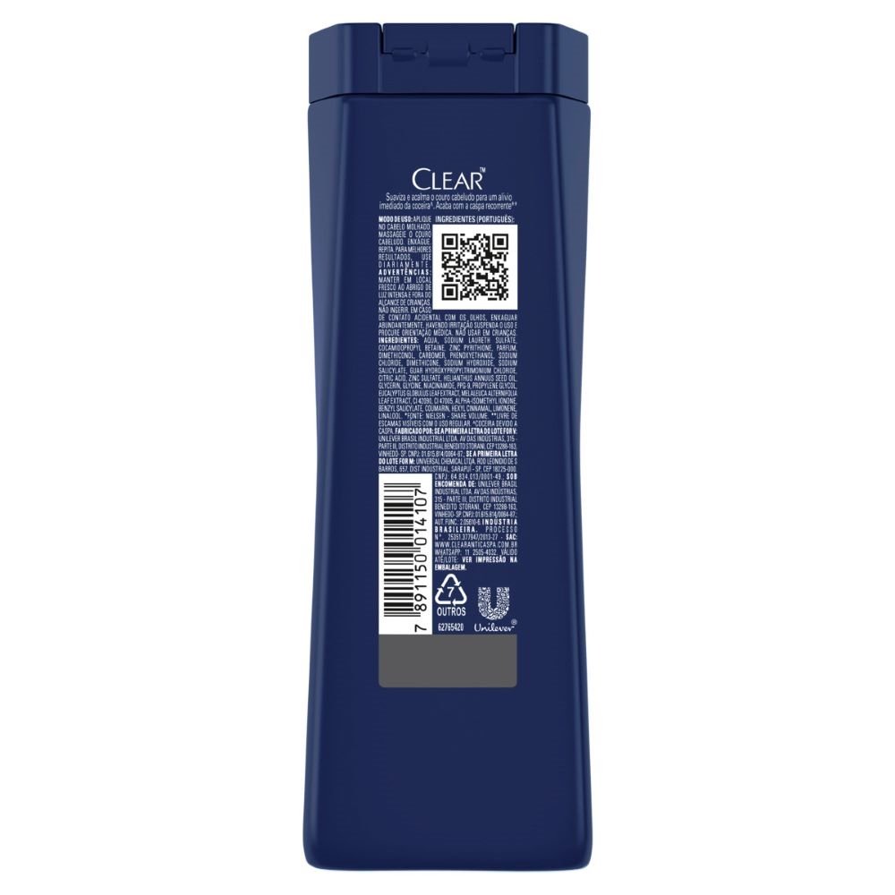 Shampoo Clear Anti-Caspa Controle e Alívio da Coceira Men 200ml