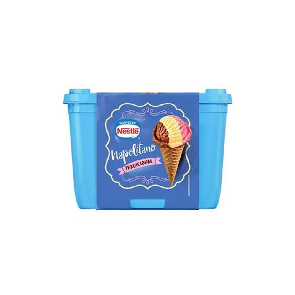 Sorvete Pote Napolitano Tradicional Nestlé 8x1,5l