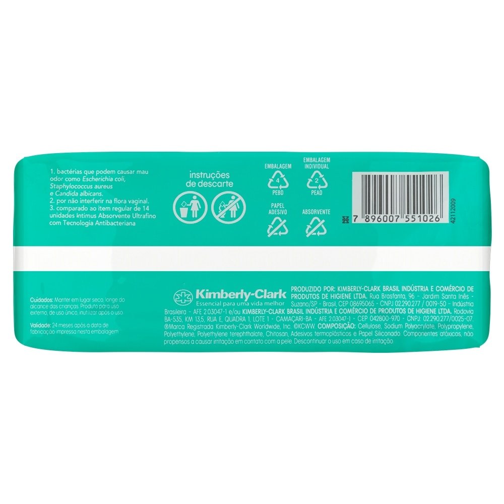 Absorvente Intimus Ultrafino Antibacteriana com Abas Embalagem com 28 Unidades
