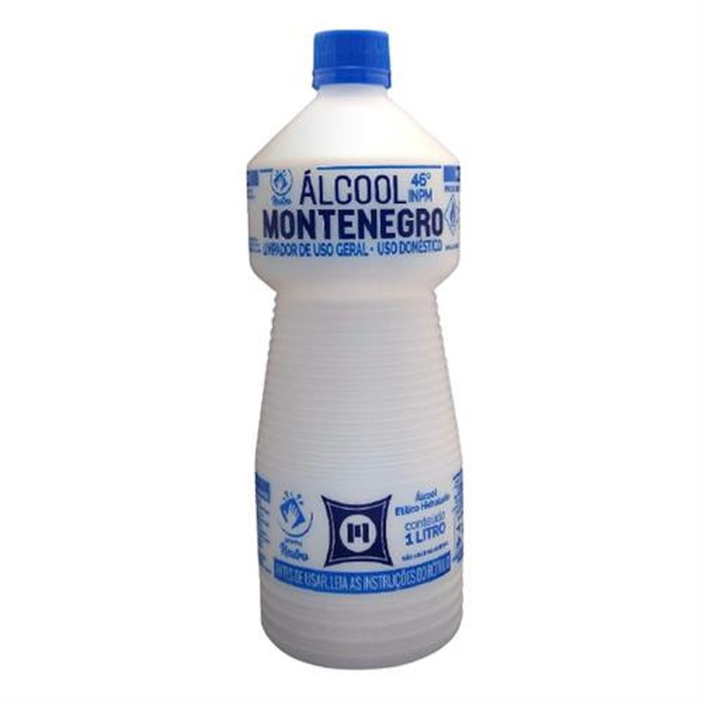 Álcool 46º Líquido Montenegro 1LT (Caixa contém 12 unidades)