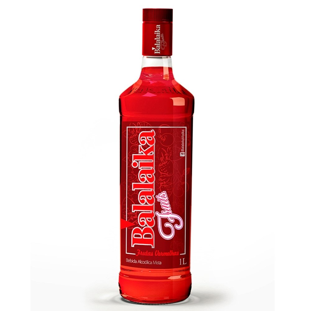 Vodka Balalaika Frutas Vermelhas 1L Embalagem com 6 Unidades