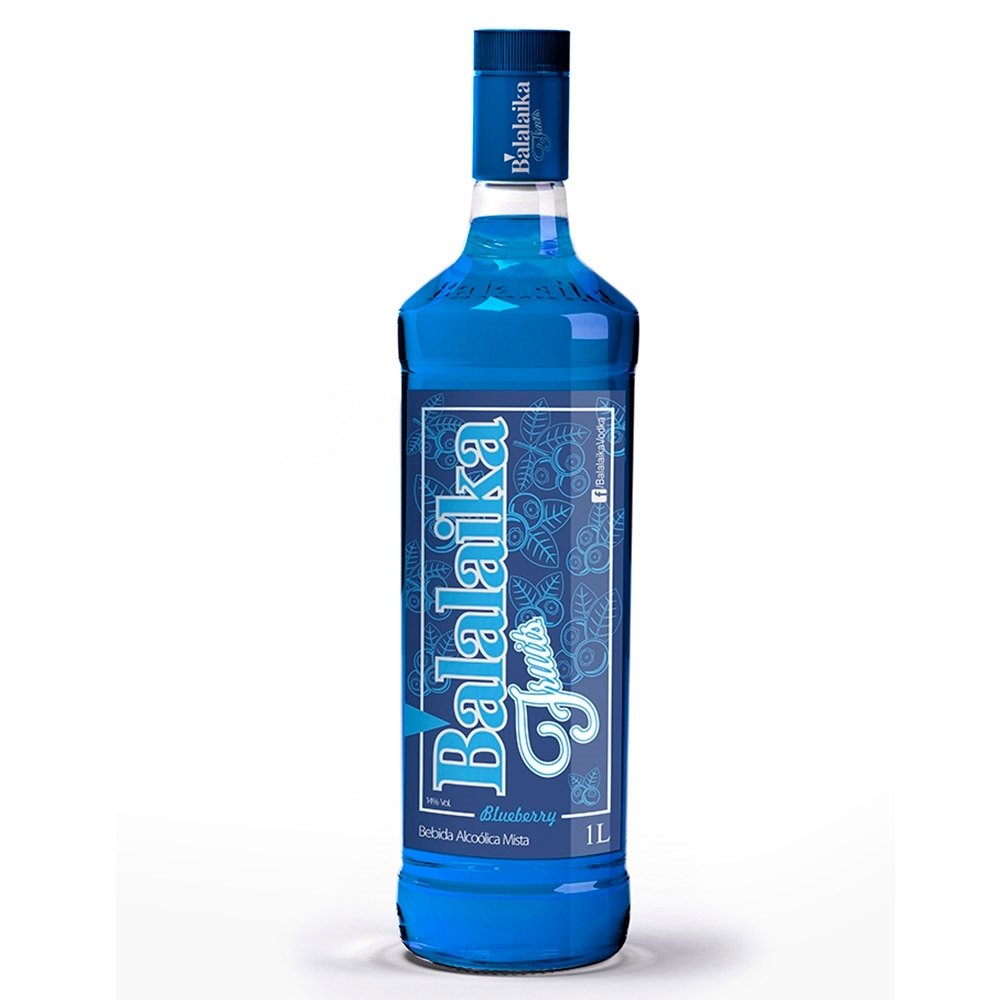 Vodka Balalaika Blueberry 1L Embalagem com 6 Unidades