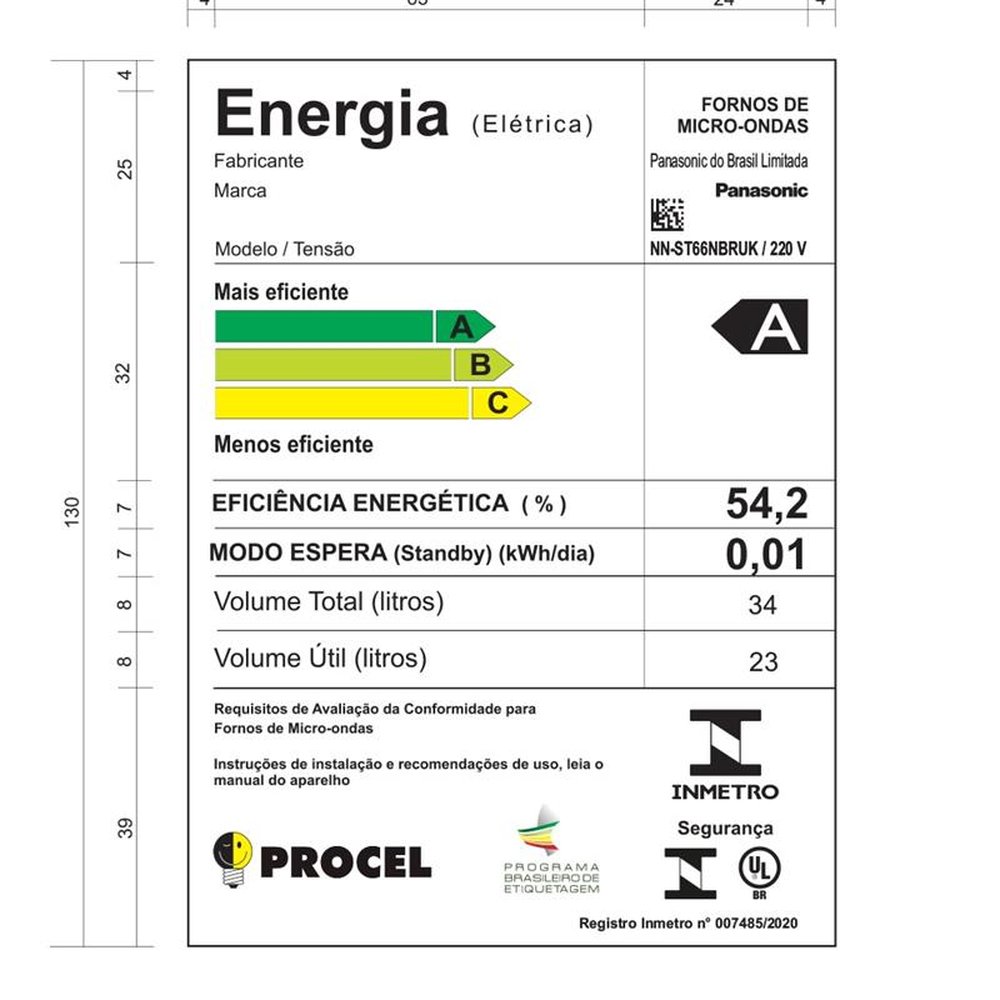Micro-ondas Panasonic 34 Litros ST66N, 900W, Preto, 220V