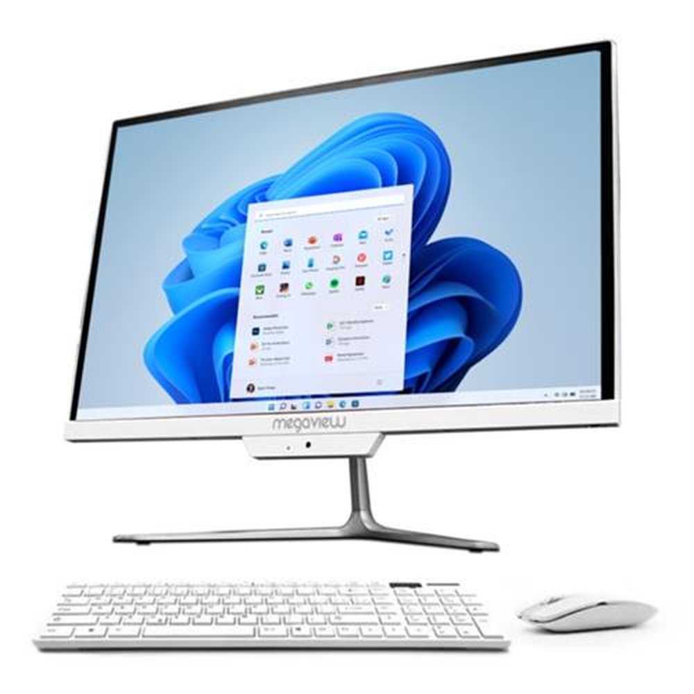 All In One 21¿ Intel Celeron 10º Ger 4GB Windows 11 Pro Branco +Teclado e Mouse