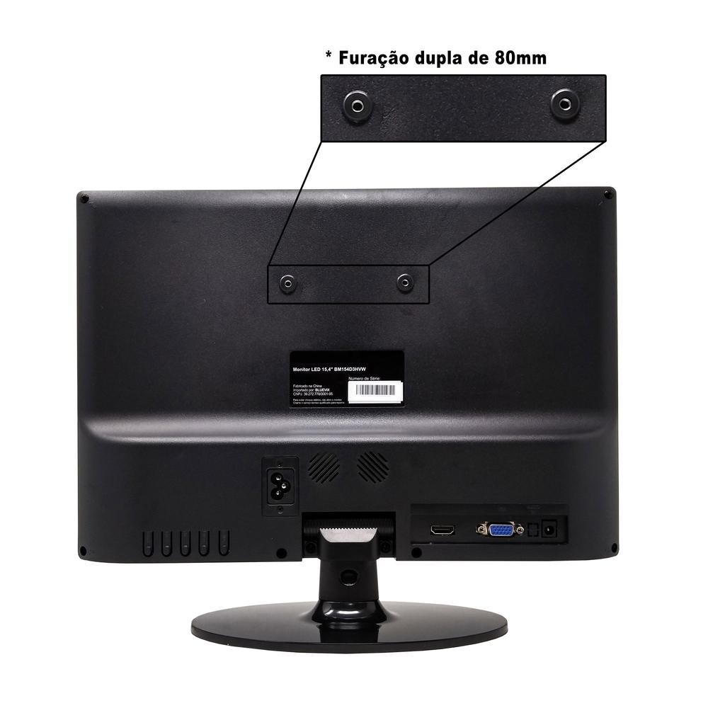 Monitor 15,4" Led - 60Hz / Hdmi / Vga / Wxga / Vesa - Bluecase Bm154d3hvw