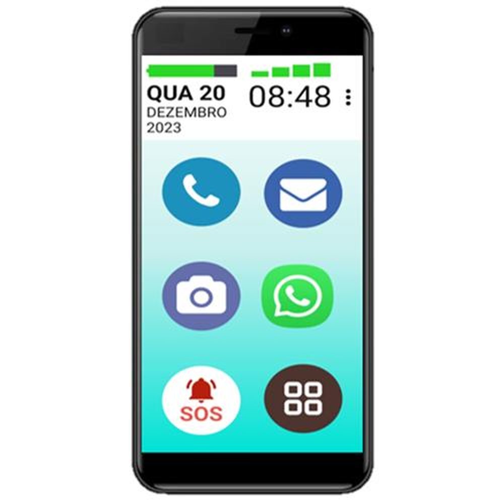 Celular Vovô&Vovófone 32Gb Tela 5 Dual Chip Redes Sociais Botão Sos - Preto