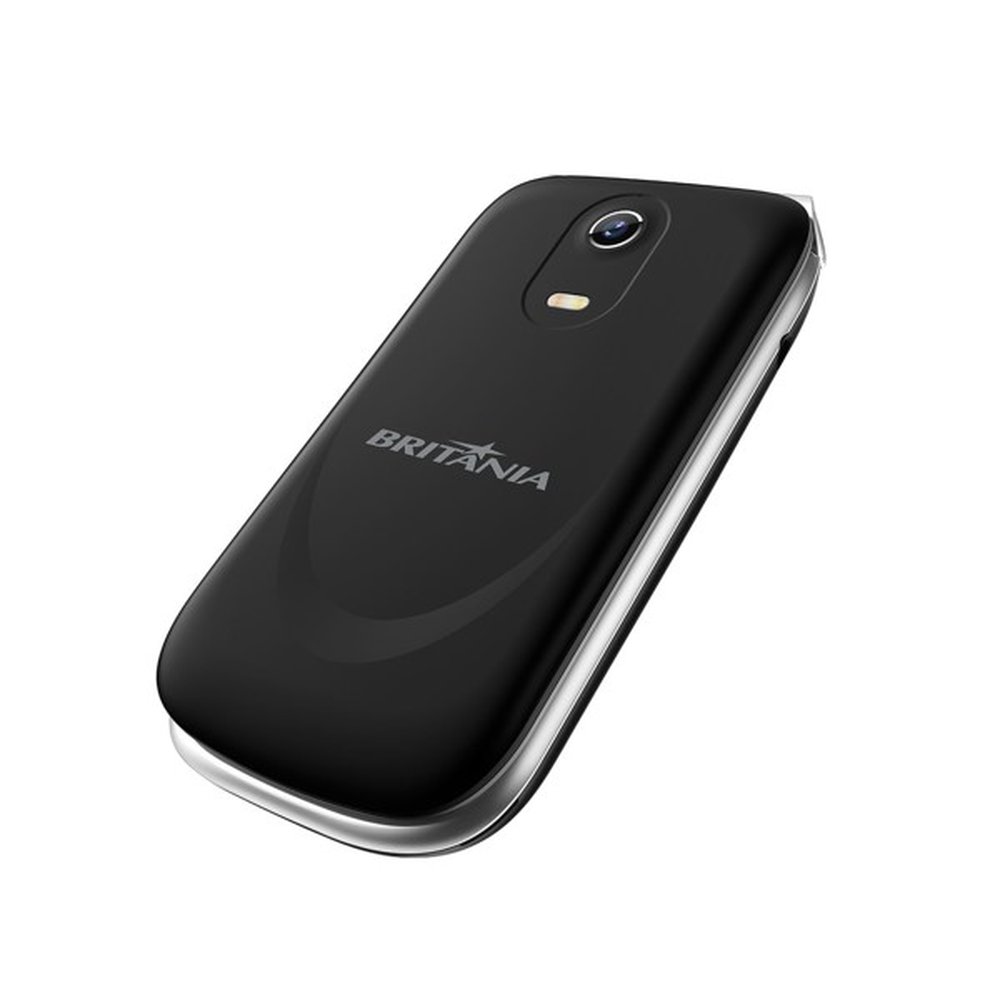 Celular Para Idoso Flip Dual Botão SOS Tela 2.4 Bluetooth Rádio FM Britânia BCE03 - Preto