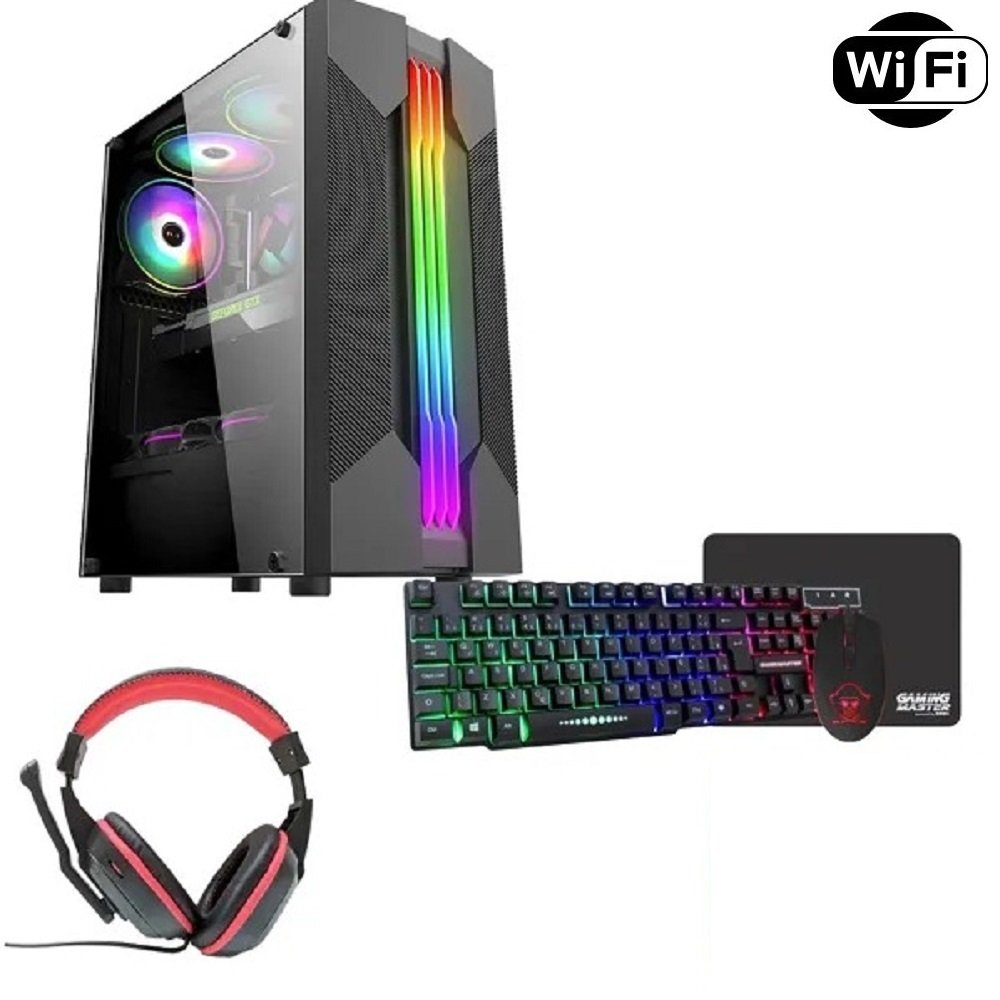 Computador Gamer TOB Intel Core i7 Wi-Fi SSD 480GB 16GB VGA GT730 4GB Windows 10 Pro Trial + Teclado e Mouse + Mouse Pad + Head Phone PC