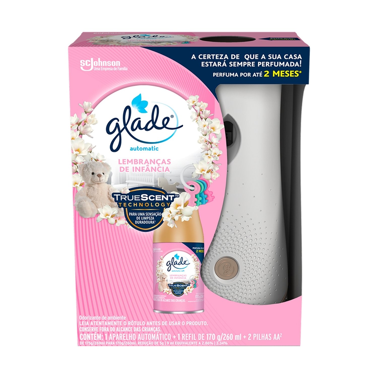 Purificador Ar Glade Automatic Aparelho + Refil Lembrancas de Infância 260ml