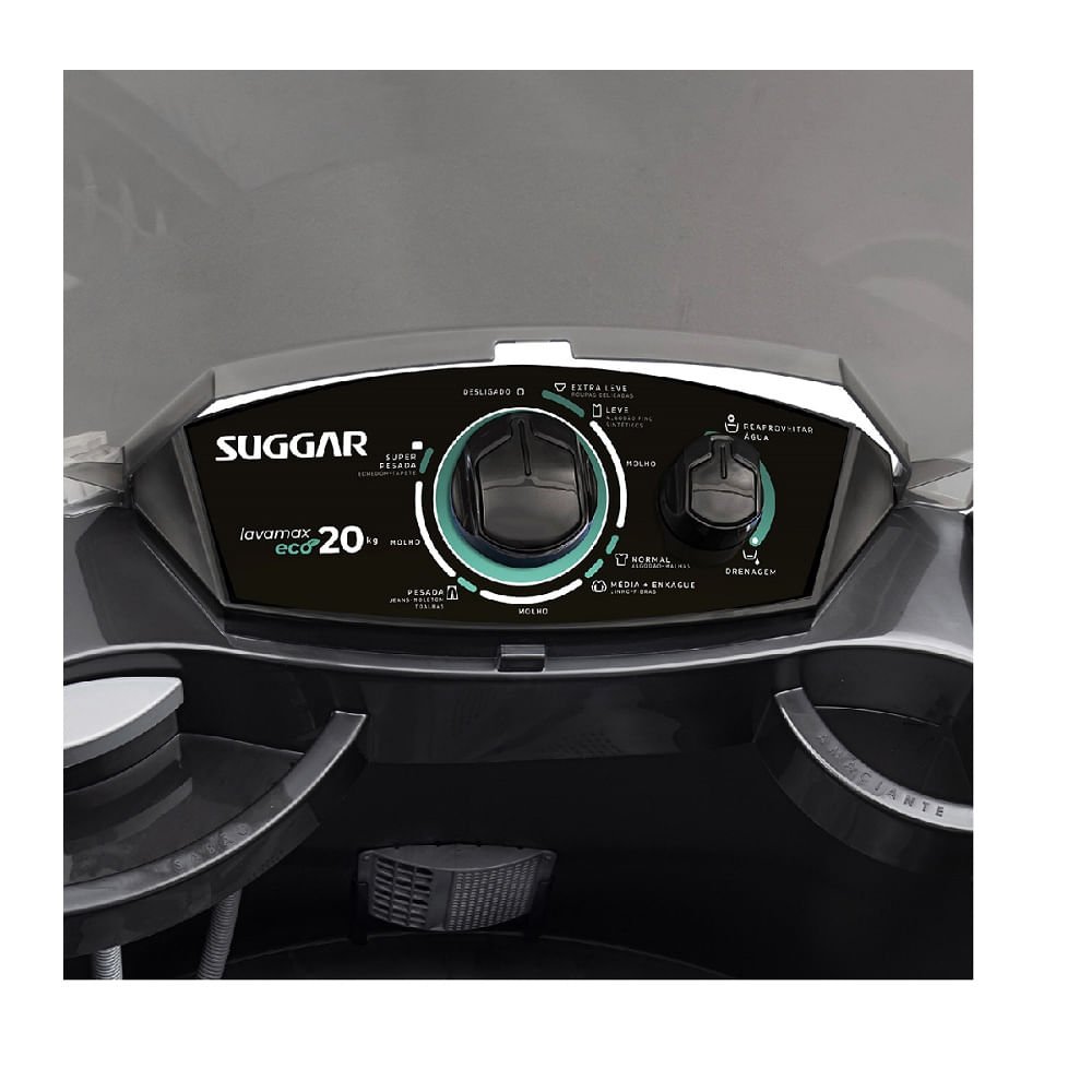 LAVADORA SEMI AUTOMATICA SUGGAR LAVAMAX NEO ECO 20KG PRETO 220V