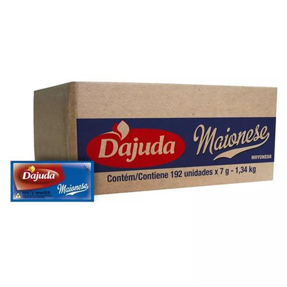 Maionese Tradicional Dajuda Mini Sachê De 7G Embalagem Com 192 Unidades