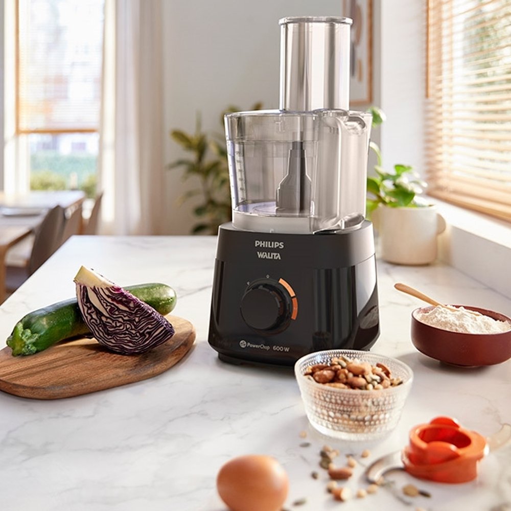 Processador de Alimentos Philips Walita RI7300 - 3 Acessórios, 2 Velocidades, 600W, Preto, 110V