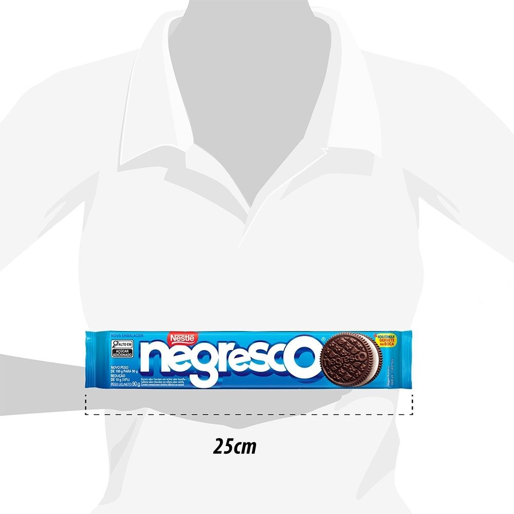 Biscoito Recheado Negresco 90g - Embalagem com 66 Unidades