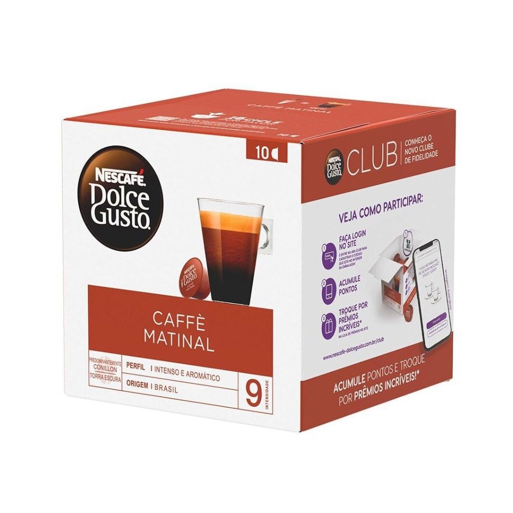 Café em Cápsula Nescafé Dolce Gusto Caffe Matinal 10 Cápsulas