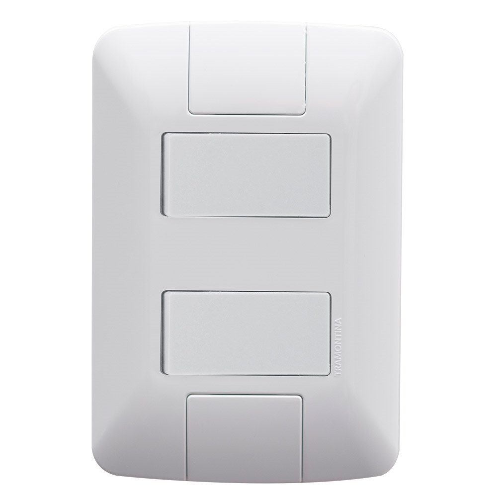 Interruptor Aria Tramontina 2 Teclas Simples 6A com Placa Branco