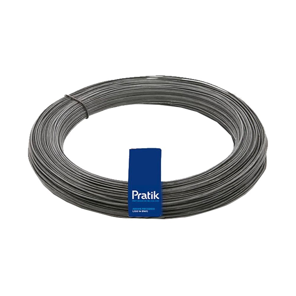 Arame Recozido Pratik Liso 14 BWG 2,11mm 1Kg Embalagem com 10 Unidades