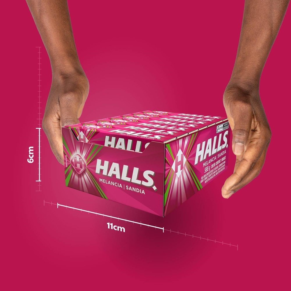 Bala Halls Melância 28g - Embalagem com 21 unidades