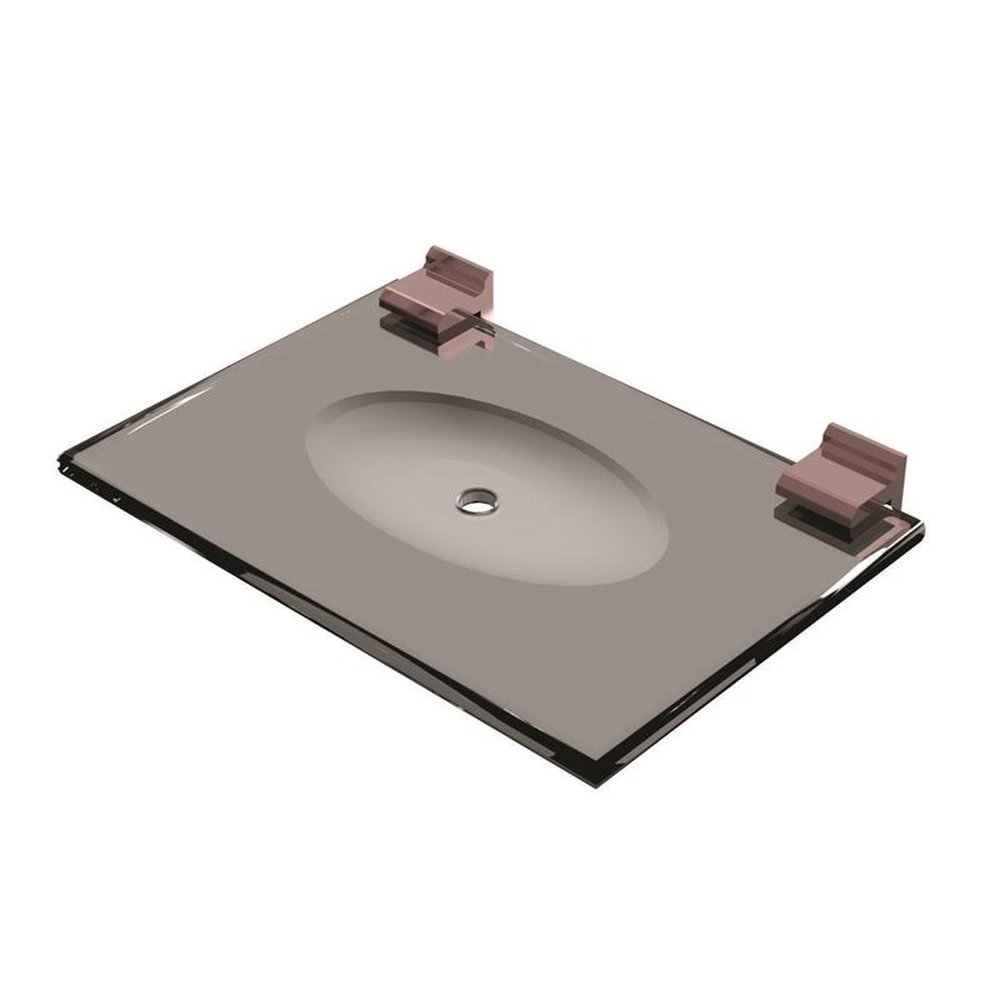 Kit Acessorios Para Banheiro Rose 5 Peças Reto Vidro Fumê Temperado 8mm