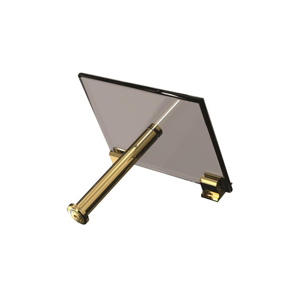 Kit Acessorios Para Banheiro Dourado 5 Pecas Reto Vidro Fumê Temperado 8mm