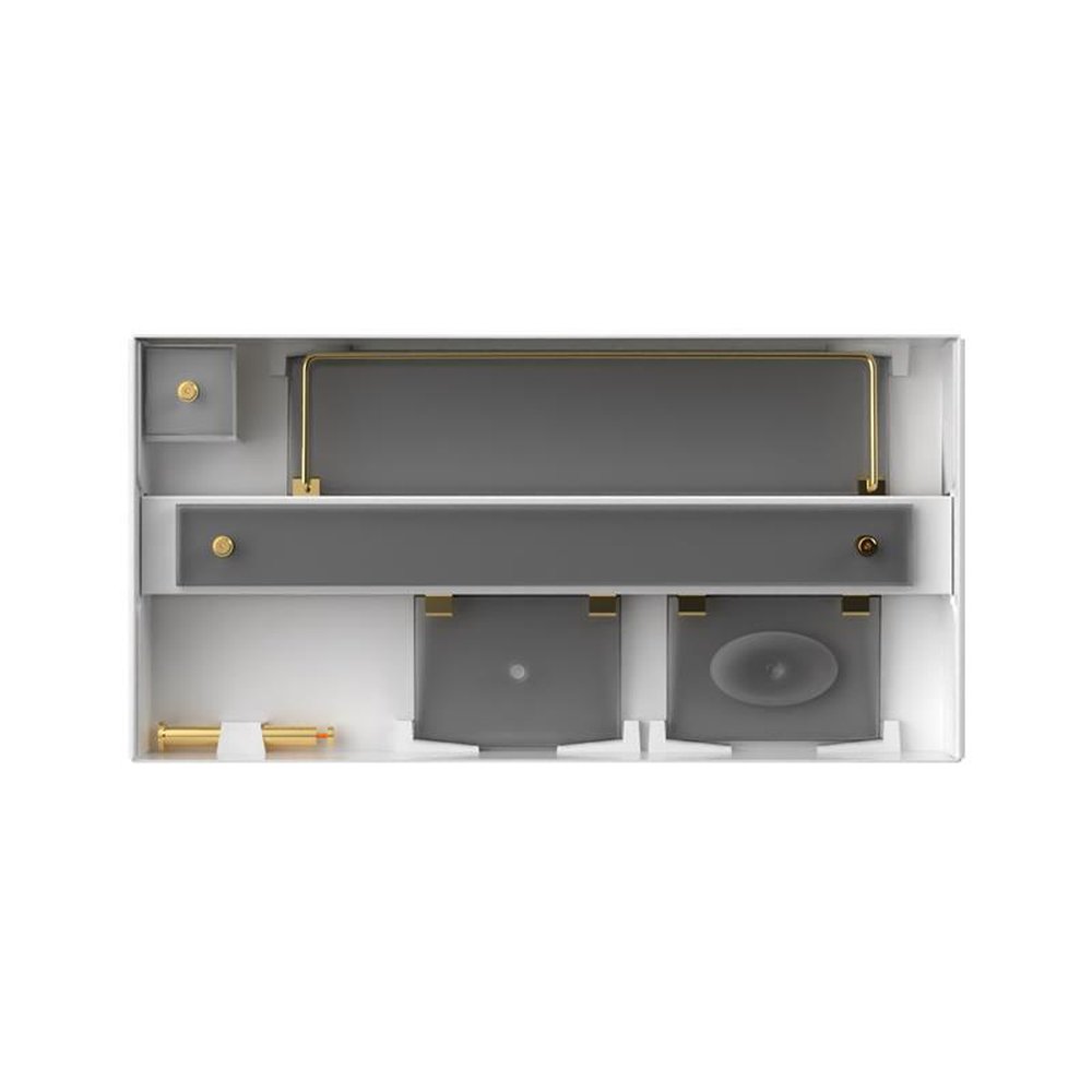 Kit Acessorios Para Banheiro Dourado 5 Pecas Reto Vidro Fumê Temperado 8mm