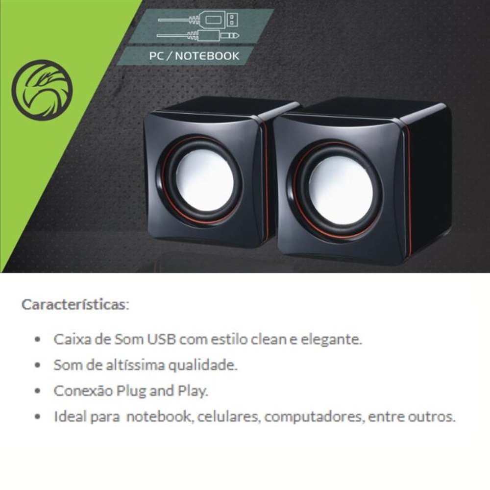Caixa De Som Brazilpc Bpc-D02l Usb Preto Box