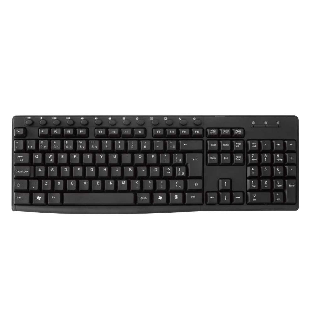 Teclado Sem Fio 5239 Usb Brazil Pc