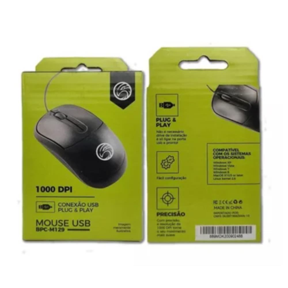 Mouse Usb Óptico M129 1000 Dpi 1.2M Brazil Pc | Martins Atacado