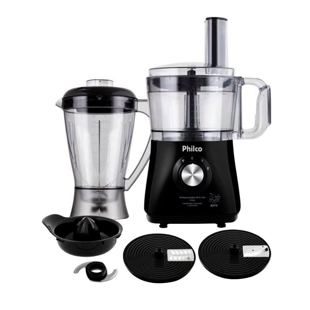 Multiprocessador Philco All In One Citrus 5 em 1 - 2 Velocidades + Pulsar, Preto, 110V