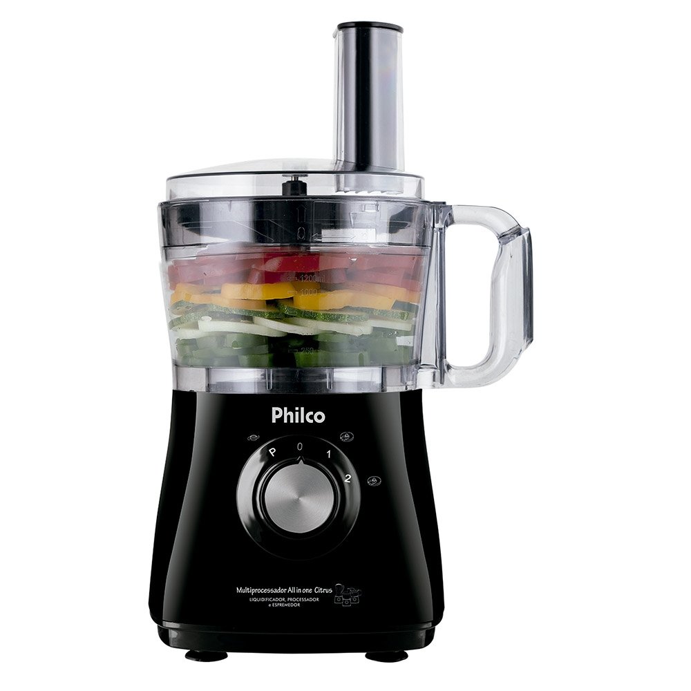Multiprocessador Philco All In One Citrus 5 em 1 - 2 Velocidades + Pulsar, Preto, 110V