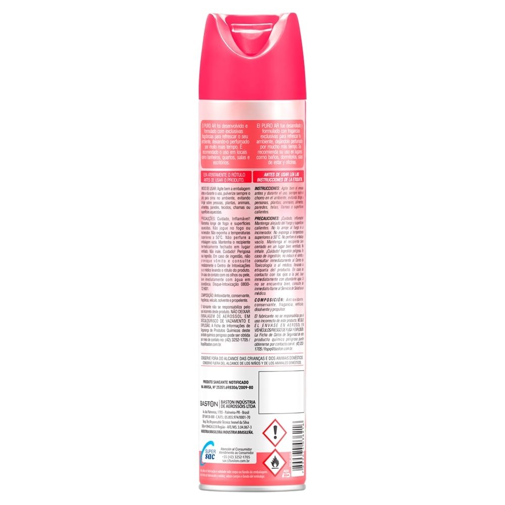 Purificador de Ar Puro Ar Aerossol Pétalas de Rosas 350ml