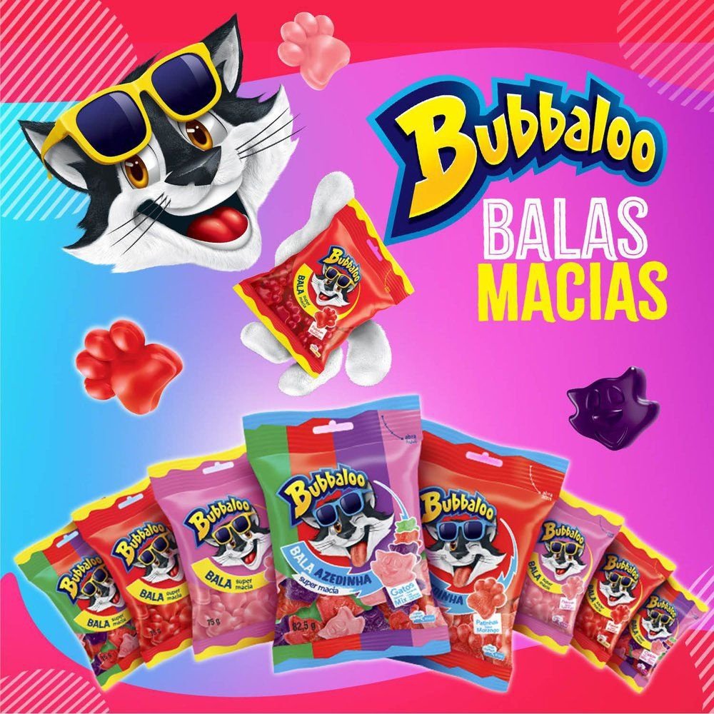 Bala Bubbaloo Mix 15g Display com 12 Unidades