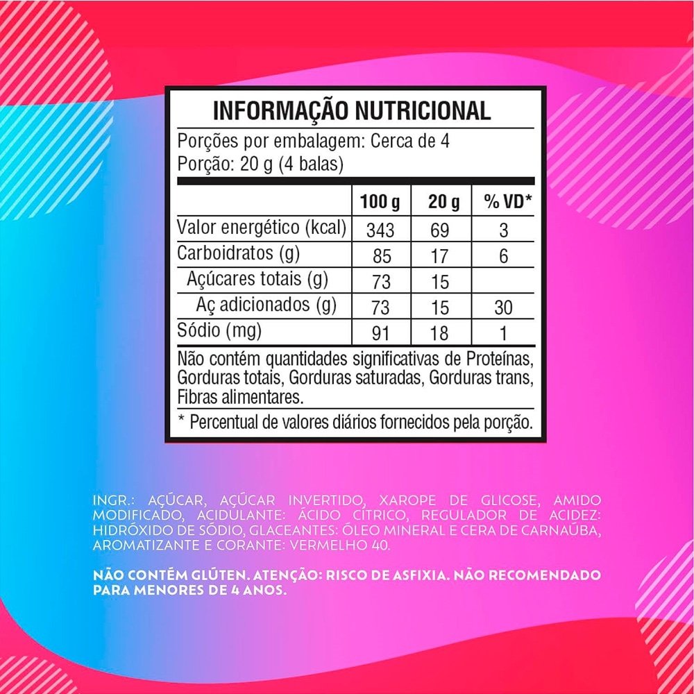 Bala Bubbaloo Morango 75g Display com 14 Unidades