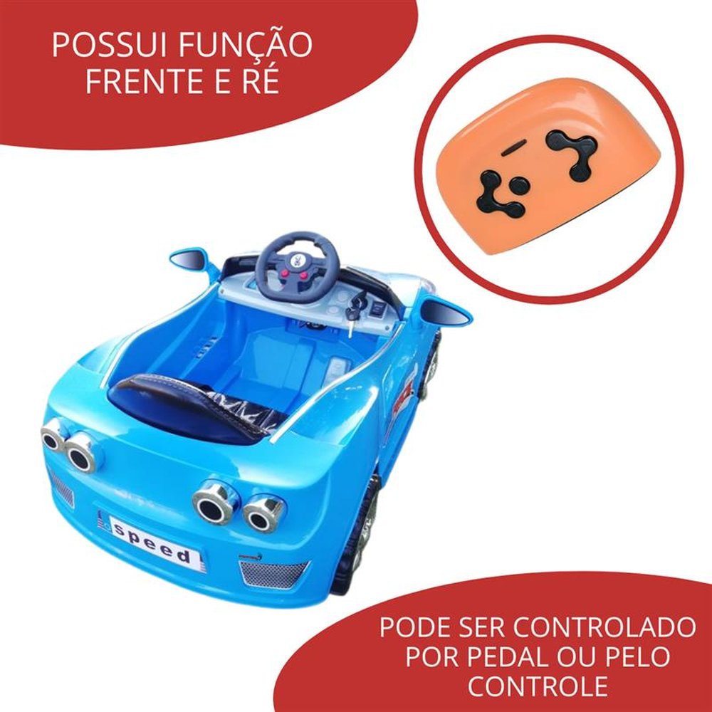 Mini Carro Elétrico Azul