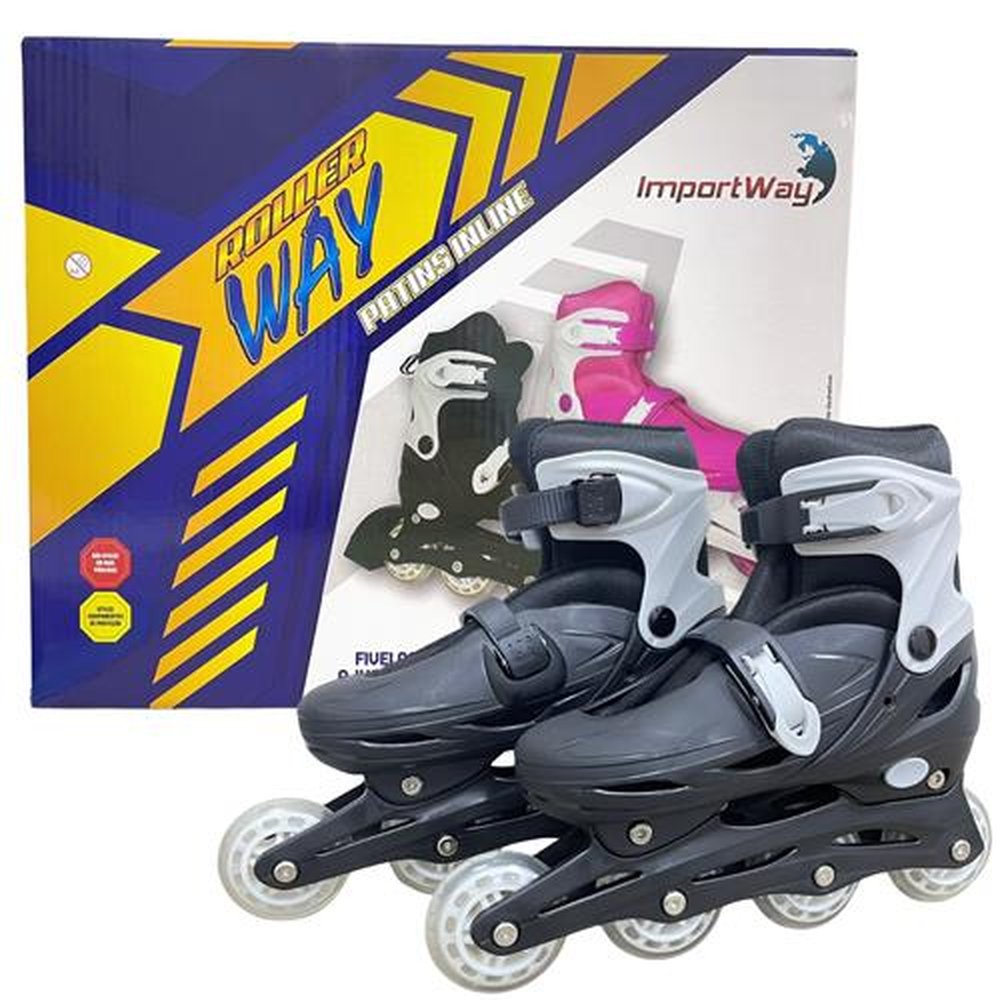 Patins 4 Rodas Inline Preta M