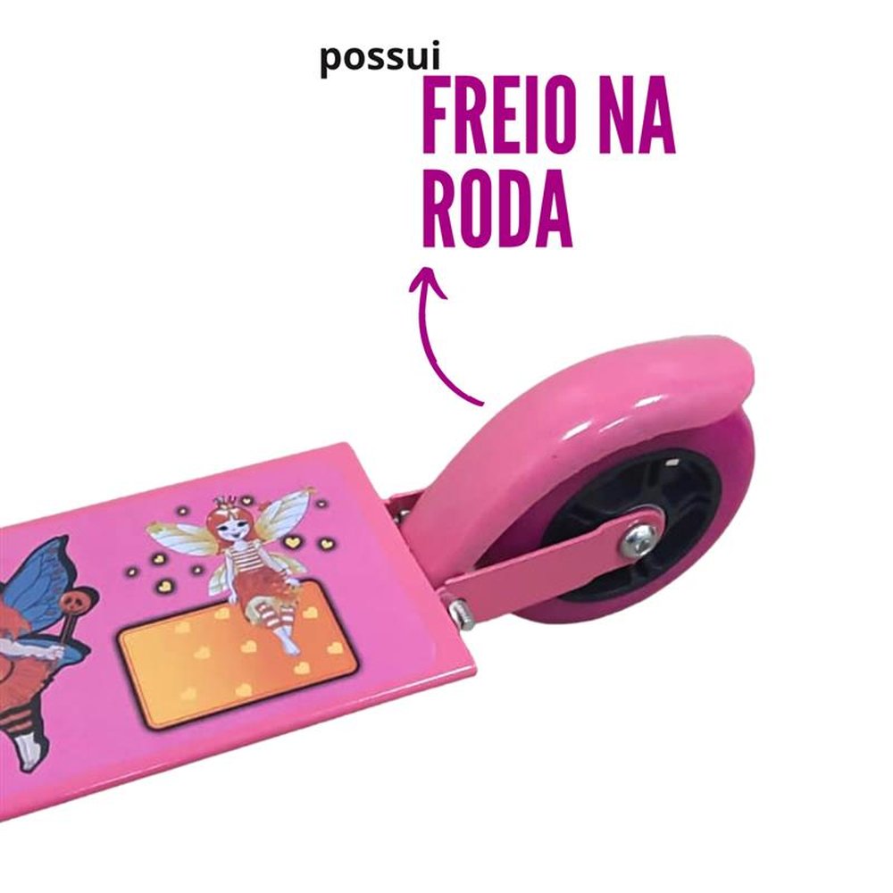Patinete Infantil Dobrável Rosa