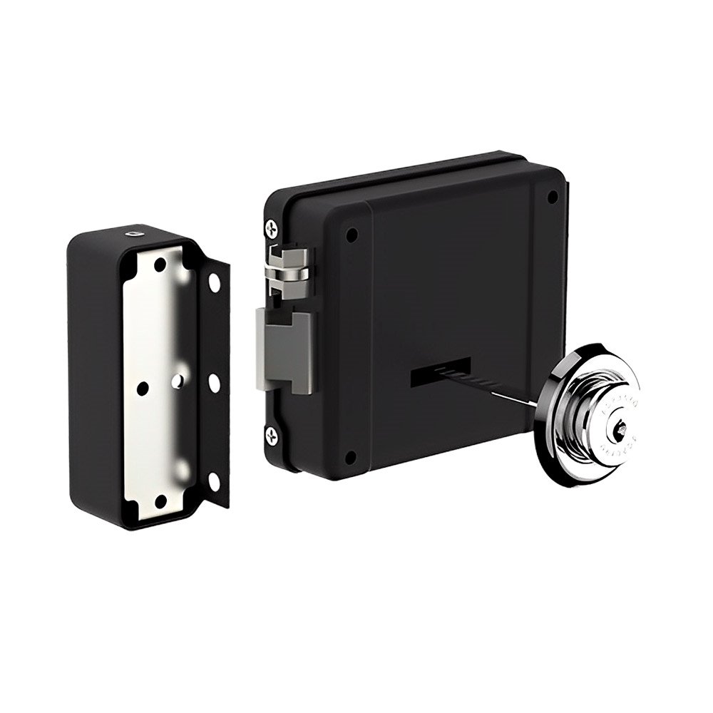 Fechadura Elétrica Soprano 12V Bipartido PY Direito/Esquerdo Preto ROS40