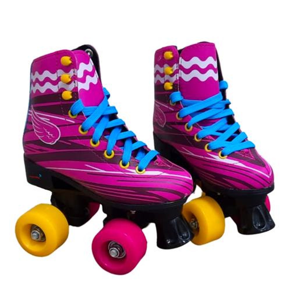 Patins 4 Rodas Roller Clássico Rosa 34