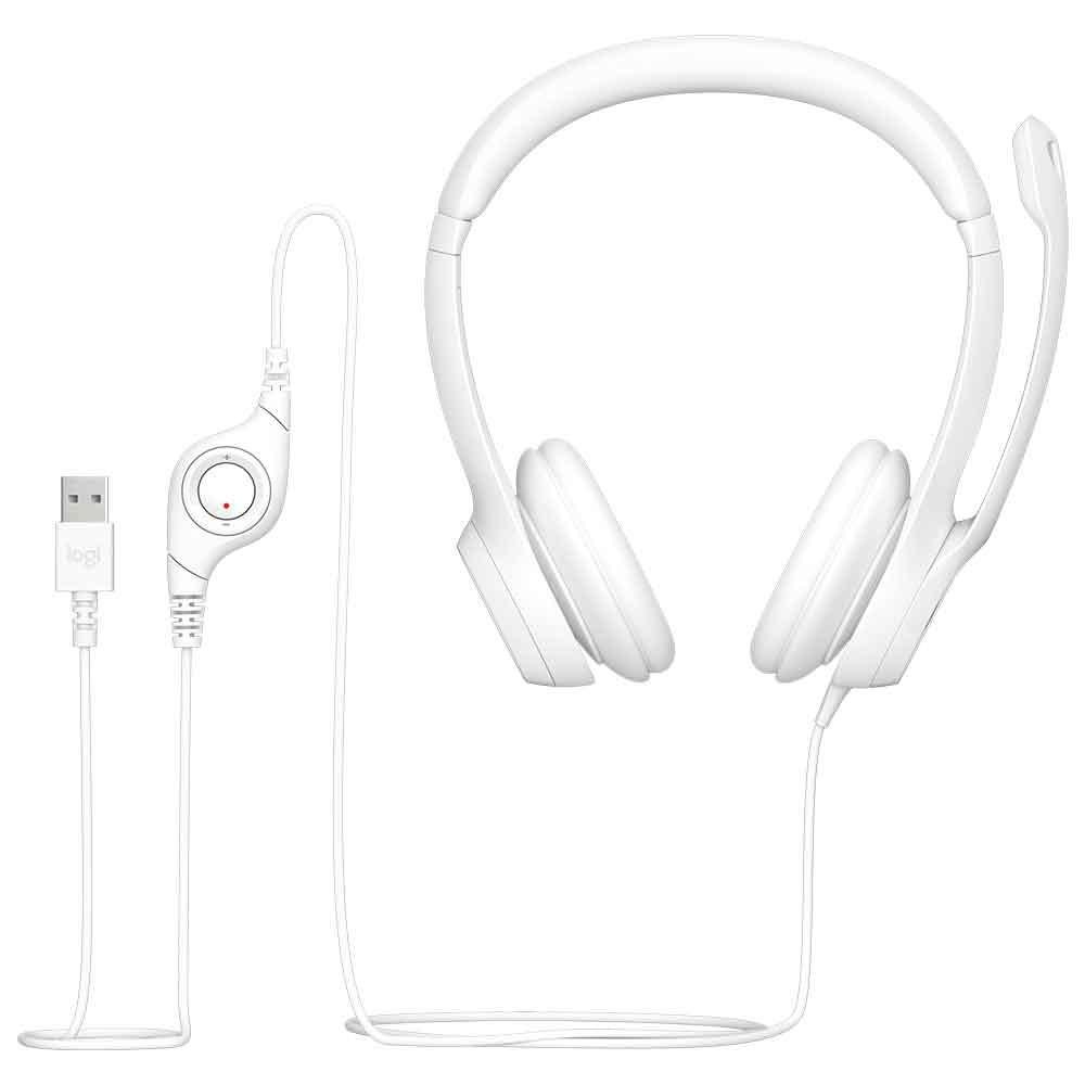 Headset Com Fio Usb Logitech H390 - Branco - 981-001285