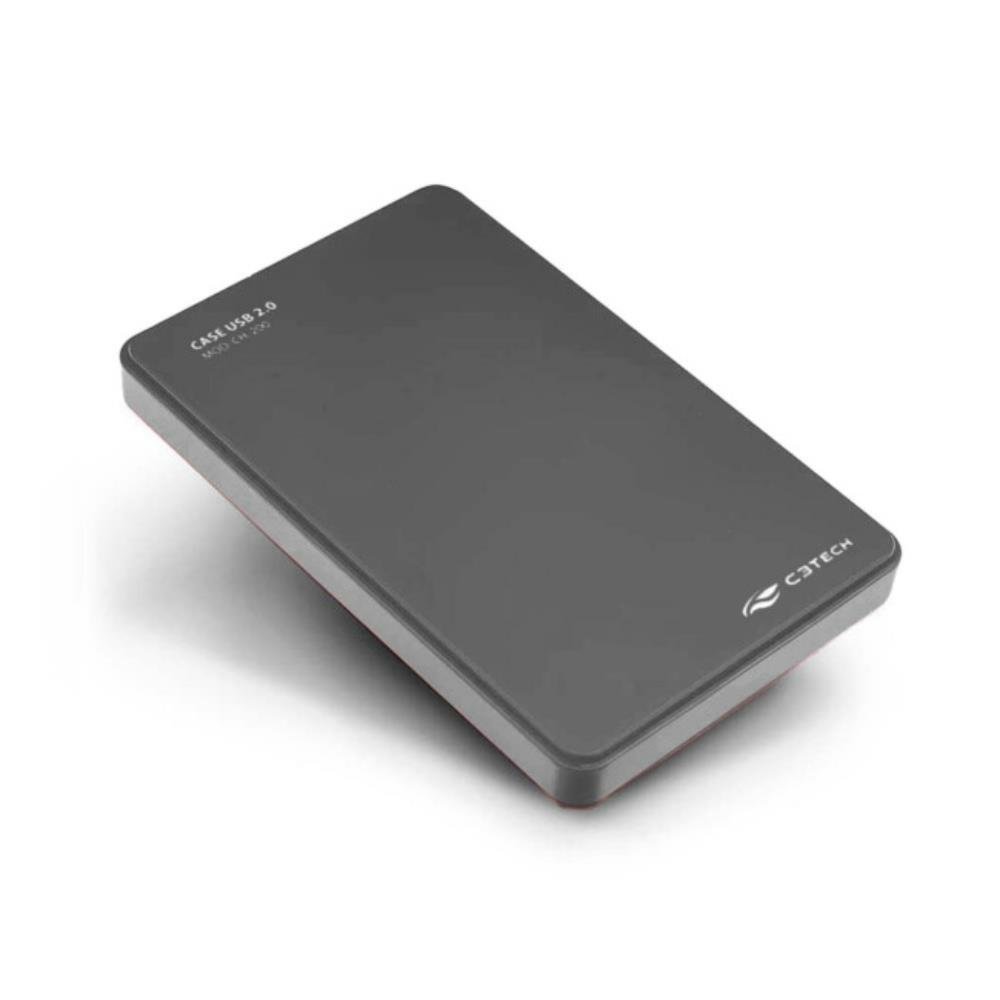Case para HD Externo C3Tech, USB 2.0, Cinza - CH-200CB