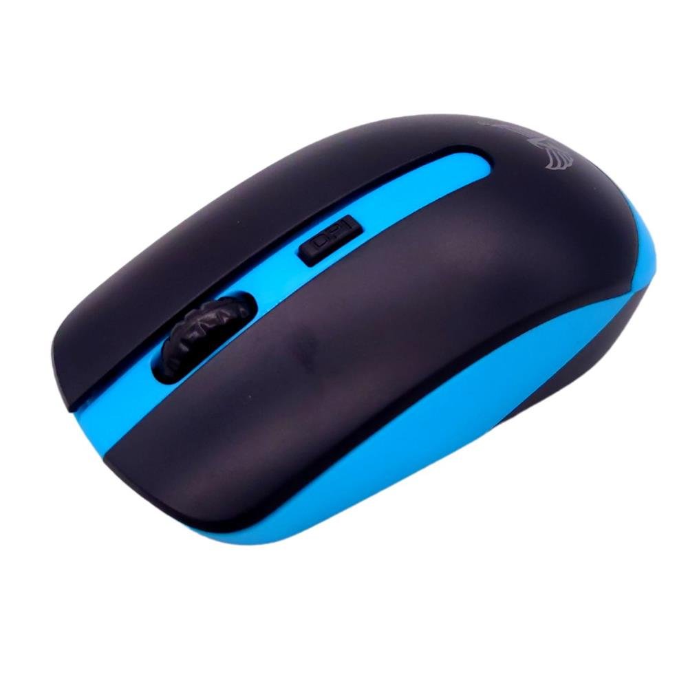 Mouse Sem Fio Wireless Altomex Com Adaptador Usb 1600Dpi 2.4Ghz Com Scroll 4 Botões A Pilha Azul