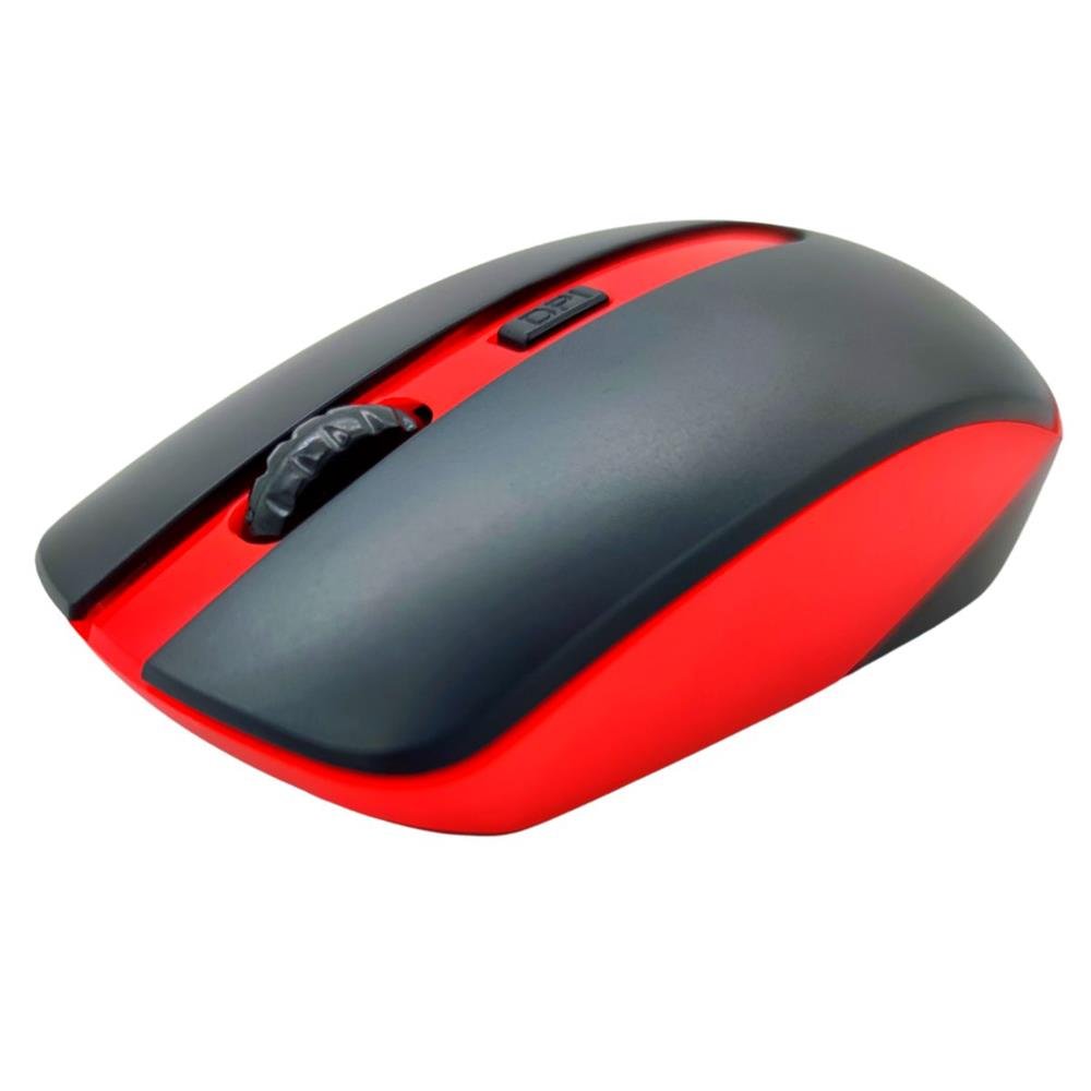 Mouse Sem Fio Wireless Altomex Com Adaptador Usb 1600Dpi 2.4Ghz Com Scroll 4 Botões A Pilha Vermelho