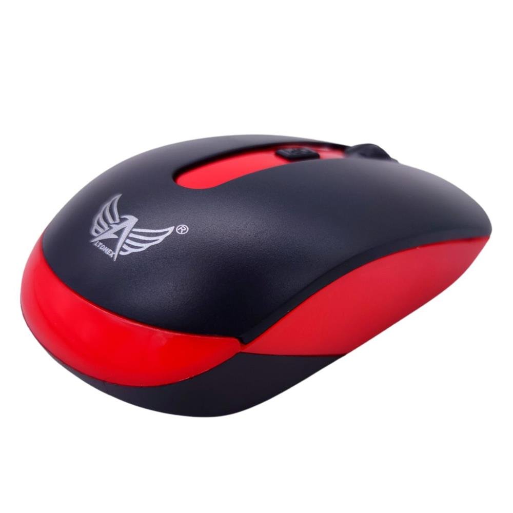 Mouse Sem Fio Wireless Altomex Com Adaptador Usb 1600Dpi 2.4Ghz Com Scroll 4 Botões A Pilha Vermelho