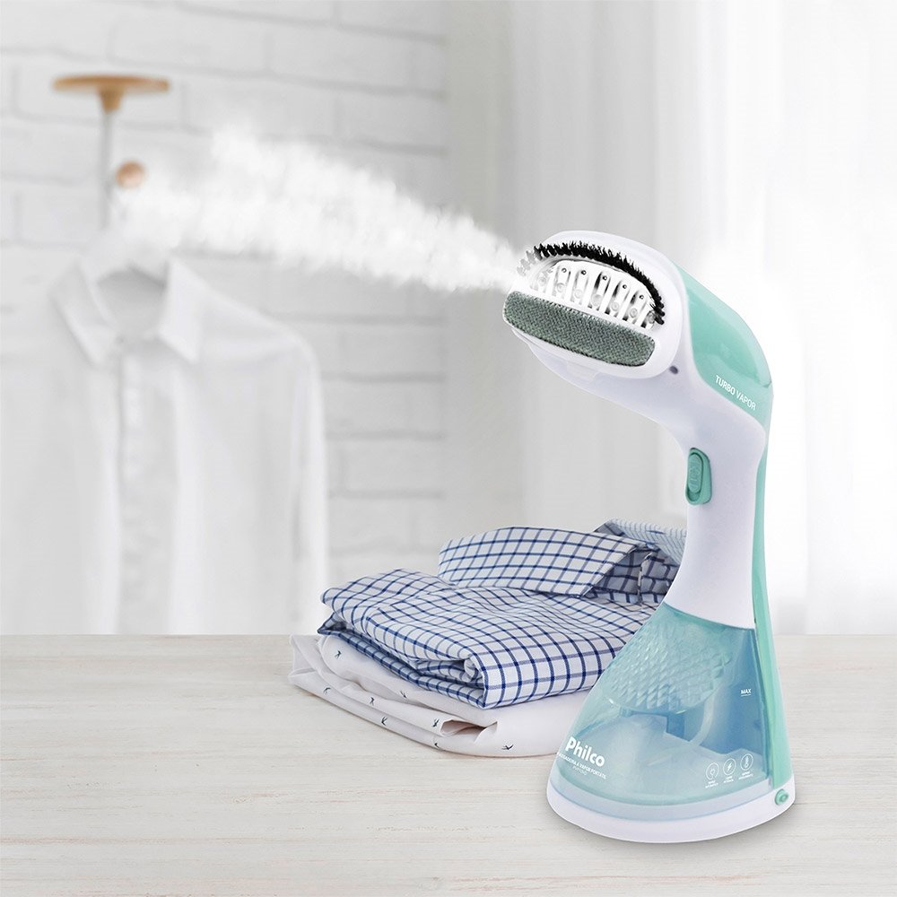 Passadeira à Vapor Philco PVP10VD Portátil, 220ml, Branco/Verde, Bivolt