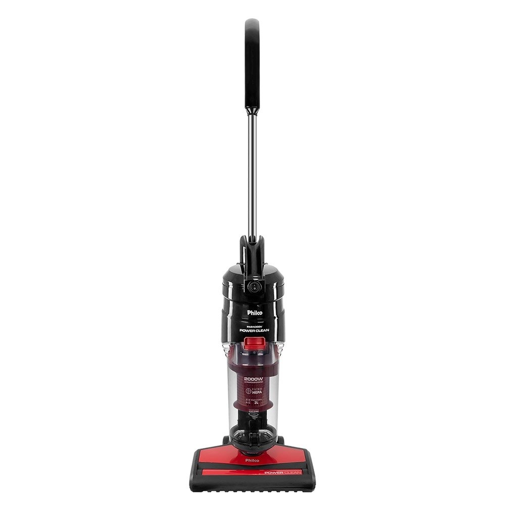 Aspirador de Pó Vertical Philco PAS4000V - 2 Litros, 2000W Power Clean Vermelho/Preto, 110V