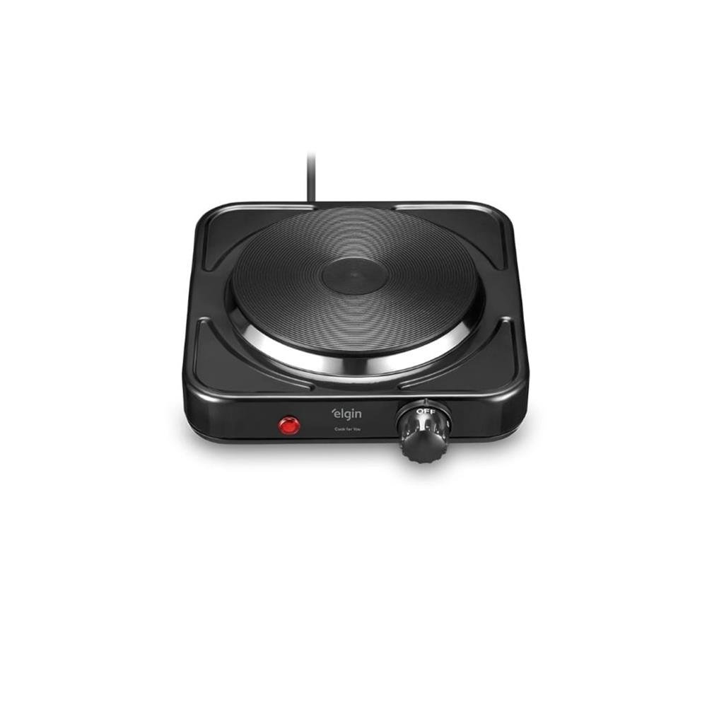 Fogão Elétrico Portátil Cooktop de Mesa 1 Boca 5 opções de temperatura 1000W Preto 110V Elgin