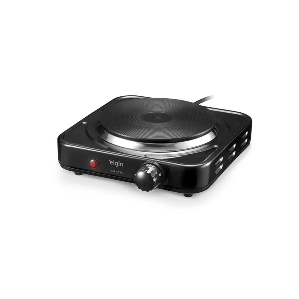 Fogão Elétrico Portátil Cooktop de Mesa 1 Boca 5 opções de temperatura 1000W Preto 110V Elgin