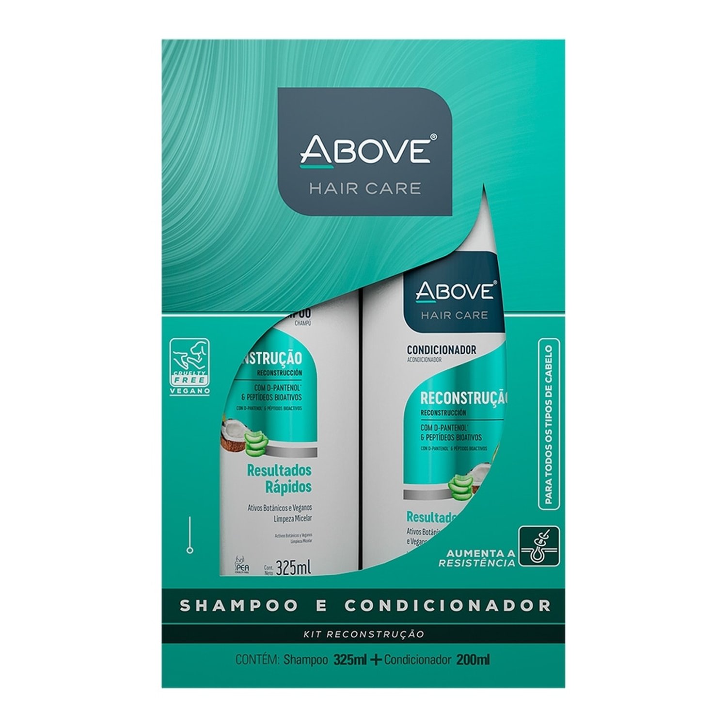 Kit Shampoo 325ml + Condicionador 200ml Above Reconstrução Rápida Feminino