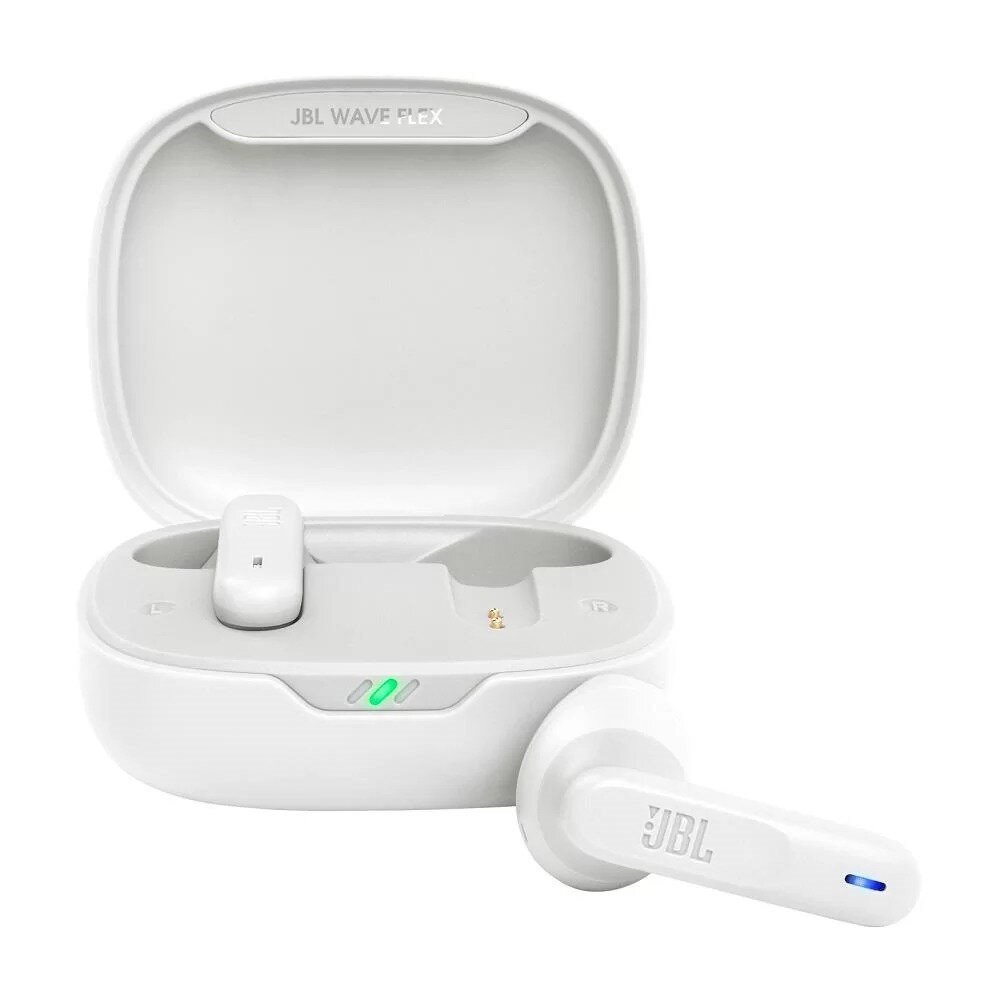 Fone de Ouvido JBL Bluetooth 5.2 Wave Flex, IPX2, 32h de Bateria, Branco